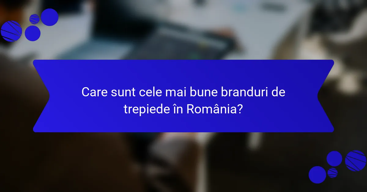 Care sunt cele mai bune branduri de trepiede în România?