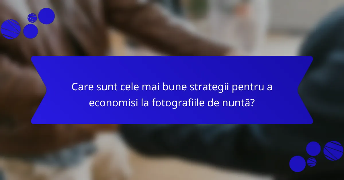 Care sunt cele mai bune strategii pentru a economisi la fotografiile de nuntă?