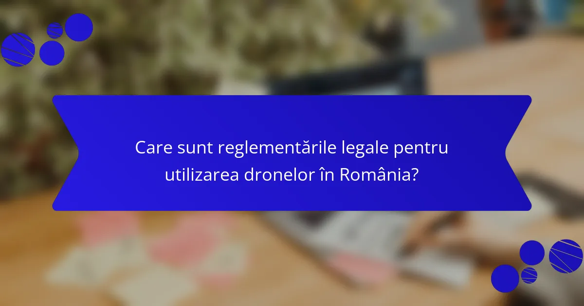 Care sunt reglementările legale pentru utilizarea dronelor în România?