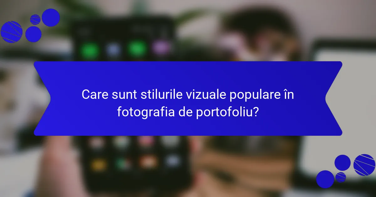 Care sunt stilurile vizuale populare în fotografia de portofoliu?