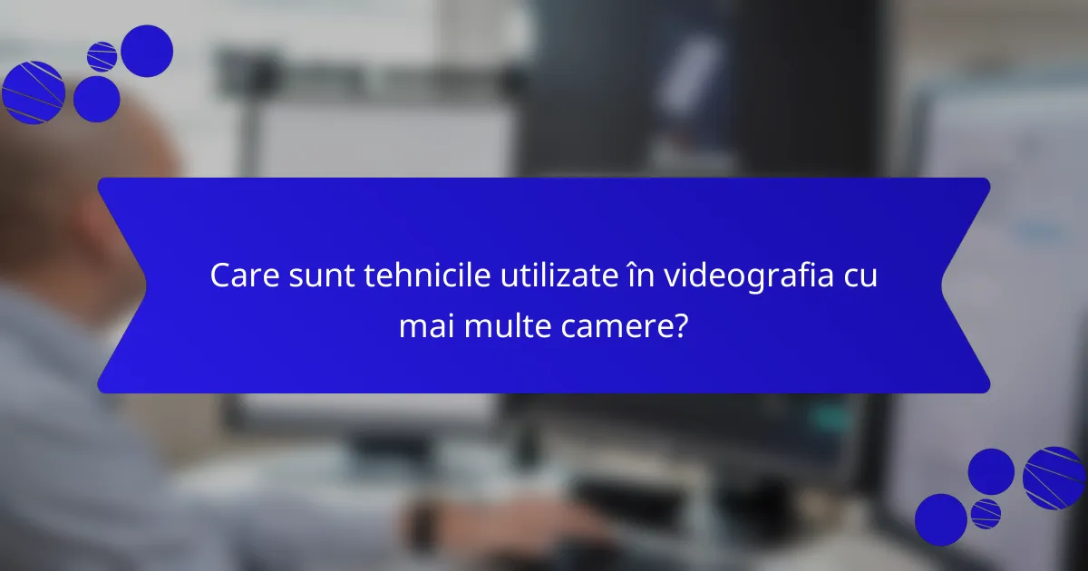 Care sunt tehnicile utilizate în videografia cu mai multe camere?
