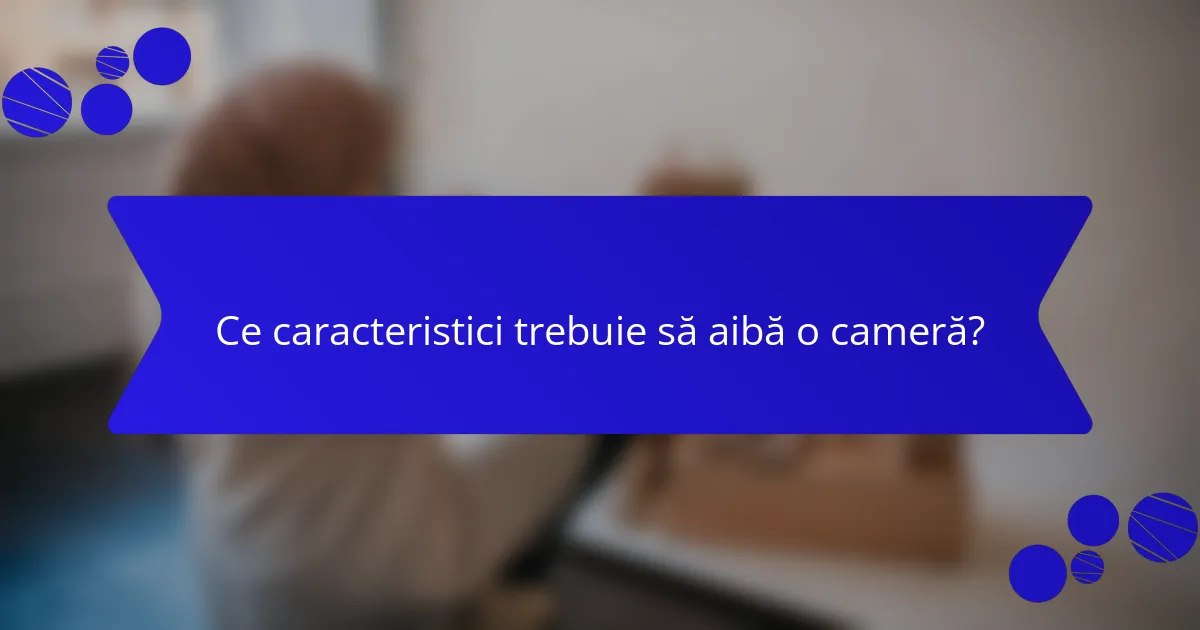 Ce caracteristici trebuie să aibă o cameră?