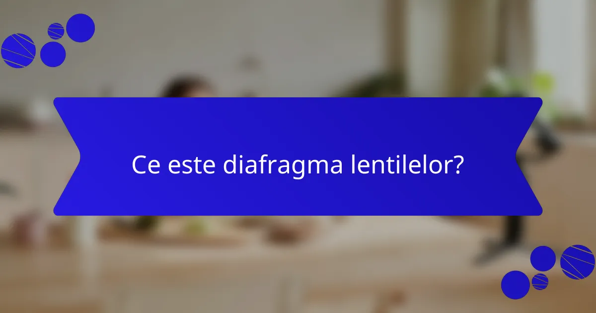 Ce este diafragma lentilelor?