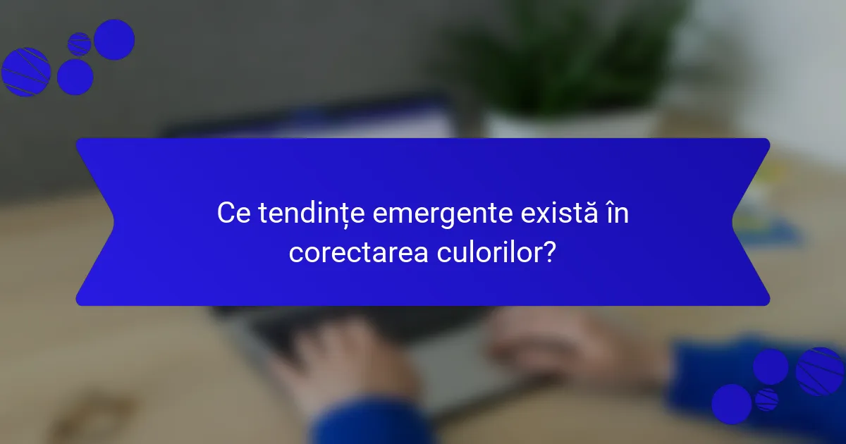 Ce tendințe emergente există în corectarea culorilor?