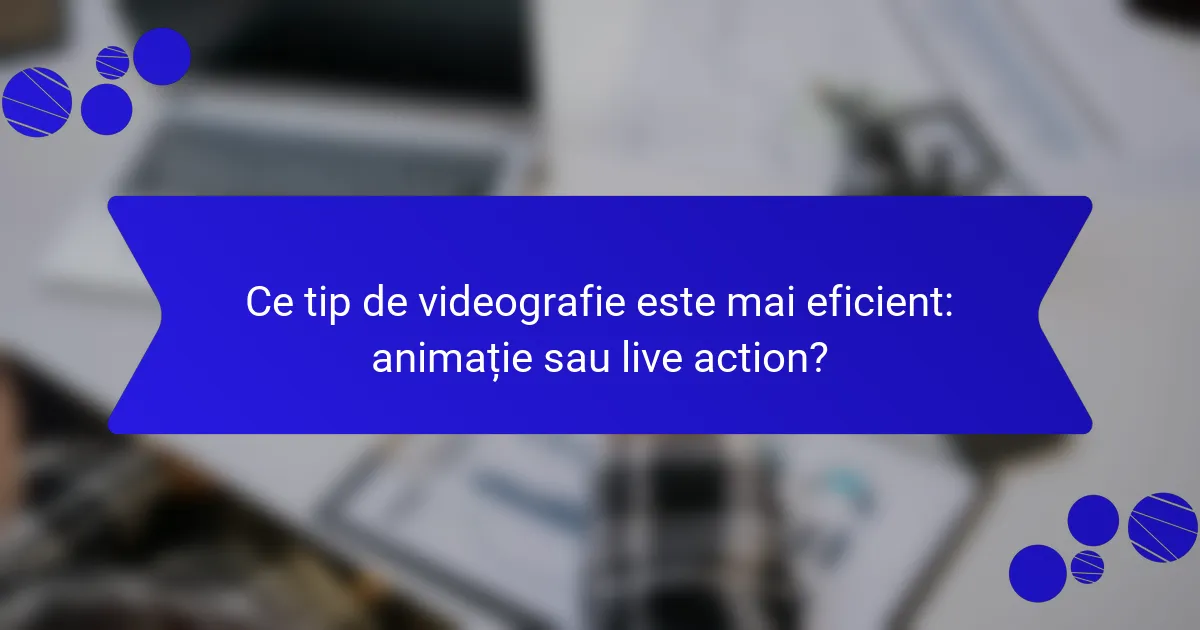 Ce tip de videografie este mai eficient: animație sau live action?